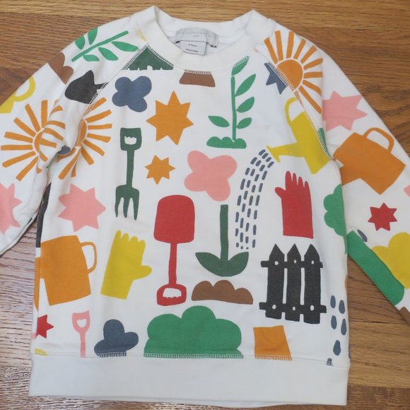 STELLA MCCARTNEY garden print sweatshirt white multicolor cotton long sleeve 4yr - Picture 2 of 7